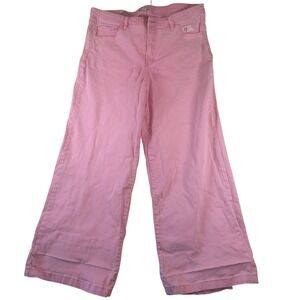 Ava & Viv Pink Wide Leg Denim Jeans High Rise Plus Size 17 Relaxed Fit